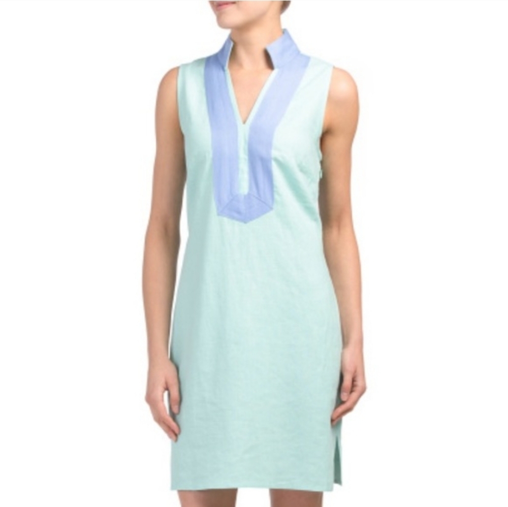 SAIL TO SABLE Classic Sleeveless Mini Tunic Dress Linen Size Medium
